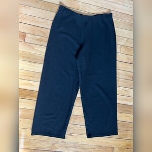 Eileen Fisher black cropped pull on pants business casual quiet‎ luxury